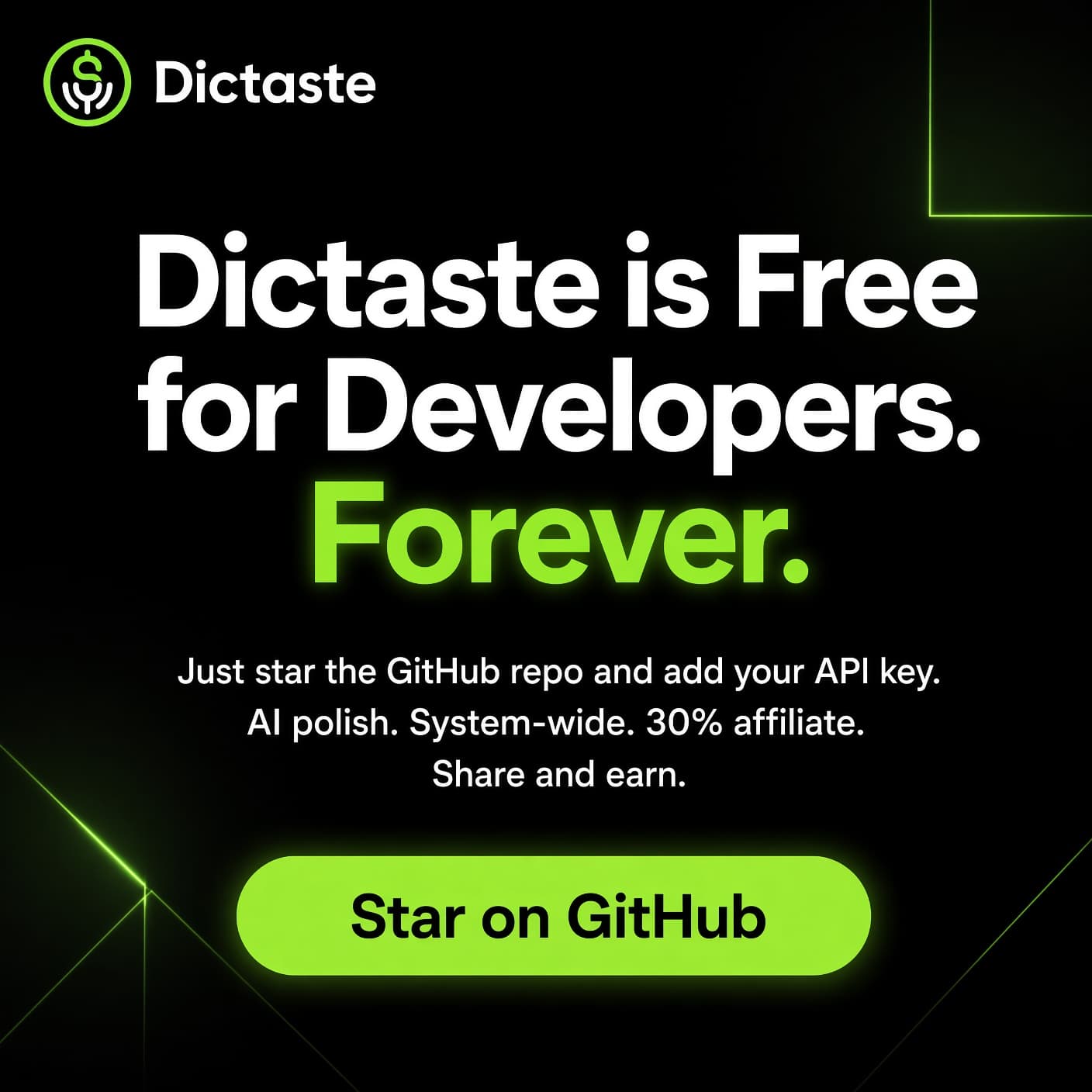 Free for developers. Forever.